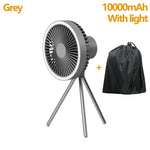 10000mah Usb Tripod Camping Fan With Power Bank Light Rechargeable
