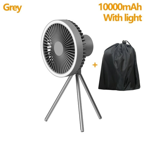 10000mah Usb Tripod Camping Fan With Power Bank Light Rechargeable