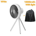 10000mah Usb Tripod Camping Fan With Power Bank Light Rechargeable