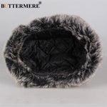 BUTTERMERE Winter Hats For Mens Bomber Hat Fur Red Warm Earflap Cap