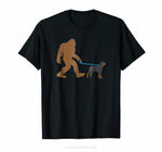 Bigfoot Walking Rottweiler Dog Shirt, Funny Sasquatch Gift Tees Men's