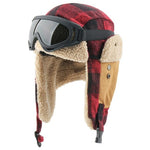 CAMOLAND Winter Bomber Earflap Hats For Women Russian Ushanka Cap With