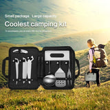 Camping BBQ Cooking Utensils Organizer Travel Set Portable Detachable