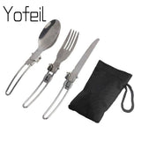 Camping  Fork Spoon Outdoor Tableware Foldable Ultralight Stainless