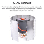 Camping Portable 9/10 Plates Stove Wind Shield Folding Outdoor Picnic