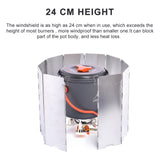 Camping Portable 9/10 Plates Stove Wind Shield Folding Outdoor Picnic