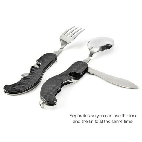 Camping Tableware Outdoor Cooking Supplies 4 In 1 Spoon Folding Pocket