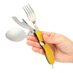 Camping Tableware Outdoor Cooking Supplies 4 In 1 Spoon Folding Pocket