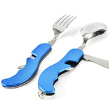 Camping Tableware Outdoor Cooking Supplies 4 In 1 Spoon Folding Pocket