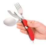 Camping Tableware Outdoor Cooking Supplies 4 In 1 Spoon Folding Pocket