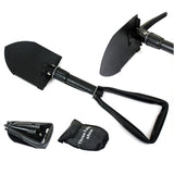 Carbon Steel Army Military Three Folding Spade Shovel Camping Metal