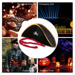 Cosplay Pirate Captain Hat Skull & Crossbone Design Cap Costume for