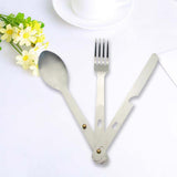Drop shipping Quality Army Fork Spoon Eating Utensil Camp Set Outdoor