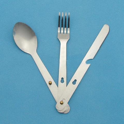 Drop shipping Quality Army Fork Spoon Eating Utensil Camp Set Outdoor