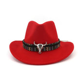 Fashion Men Women Western Cowboy Hat With Cow Head Band Wide Brim Hat