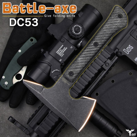 LENGREN DC53 Steel camping hand fire axe Survival tomahawk Outdoor