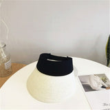 Magic Tape Panama Women Straw Hat Empty Top 2020 Women's Summer Hat
