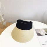 Magic Tape Panama Women Straw Hat Empty Top 2020 Women's Summer Hat