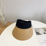 Magic Tape Panama Women Straw Hat Empty Top 2020 Women's Summer Hat