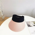 Magic Tape Panama Women Straw Hat Empty Top 2020 Women's Summer Hat