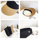 Magic Tape Panama Women Straw Hat Empty Top 2020 Women's Summer Hat
