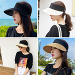 Magic Tape Panama Women Straw Hat Empty Top 2020 Women's Summer Hat