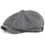 Men Newsboy Hats Peaky Blinders Autumn Vintage Herringbone Octagon Cap
