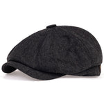 Men Newsboy Hats Peaky Blinders Autumn Vintage Herringbone Octagon Cap