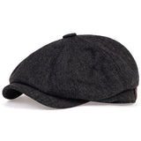 Men Newsboy Hats Peaky Blinders Autumn Vintage Herringbone Octagon Cap