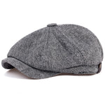 Men Newsboy Hats Peaky Blinders Autumn Vintage Herringbone Octagon Cap