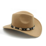 Men Wool Western Cowboy Hat For Womem Men Roll up Brim Cowgirl Jazz