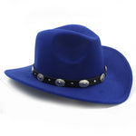 Men Wool Western Cowboy Hat For Womem Men Roll up Brim Cowgirl Jazz