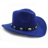 Men Wool Western Cowboy Hat For Womem Men Roll up Brim Cowgirl Jazz