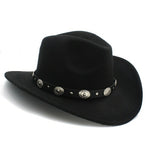 Men Wool Western Cowboy Hat For Womem Men Roll up Brim Cowgirl Jazz