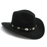 Men Wool Western Cowboy Hat For Womem Men Roll up Brim Cowgirl Jazz