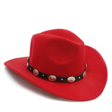 Men Wool Western Cowboy Hat For Womem Men Roll up Brim Cowgirl Jazz