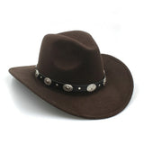 Men Wool Western Cowboy Hat For Womem Men Roll up Brim Cowgirl Jazz