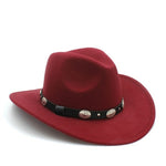 Men Wool Western Cowboy Hat For Womem Men Roll up Brim Cowgirl Jazz