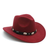 Men Wool Western Cowboy Hat For Womem Men Roll up Brim Cowgirl Jazz