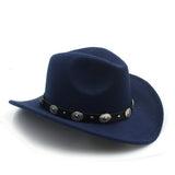 Men Wool Western Cowboy Hat For Womem Men Roll up Brim Cowgirl Jazz
