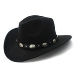 Men Wool Western Cowboy Hat For Womem Men Roll up Brim Cowgirl Jazz