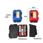 Mini 3w Cob Led Headlight 3 Modes Waterproof Headlamp Head Flashlight
