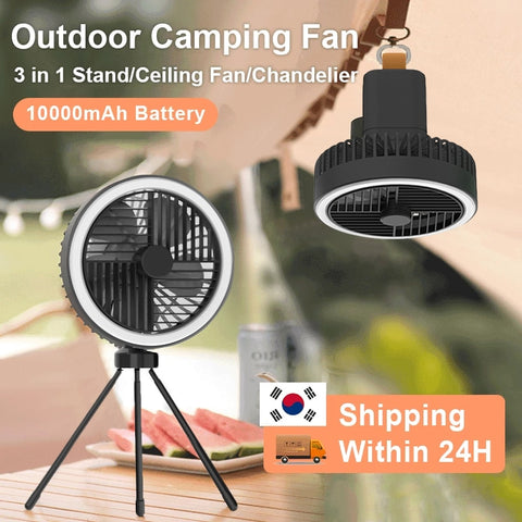 Multifunction Portable Electric Camping Fan Rechargeable Desktop