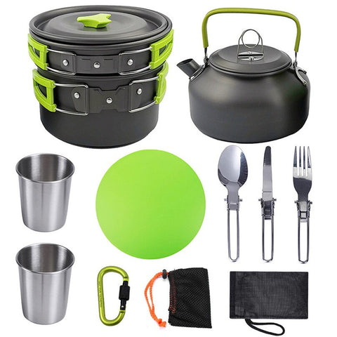 New Outdoor Camping Cookware Set Marching Utensils Tableware Cooking