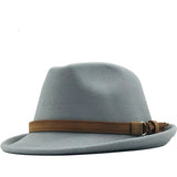 New Wool Women Men Fedora Hat For Winter Autumn Elegant Lady Gangster