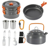 Outdoor Camping Cookware Kit Portable Aluminum Alloy Cookware Utensils