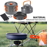 Outdoor Camping Cookware Kit Portable Aluminum Alloy Cookware Utensils