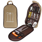 Outdoor Picnic Campping Cookware Set 8PCS Fork Knife Utensil Scissors