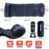 PACOONE Outdoor Camping Sleeping Pad Inflatable Mattress with Pillows