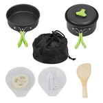 Portable Camping Tableware Cooking Set Outdoor Cookware Pan Pot Bowl